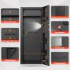 Picture of RYCUZO 12-15 Gun Cabinet, Quick Access Long Gun Safe for Home Rifles and Pistols, Large Unassembled Rifle Safe with Removable Shelves, Digital Keypad, Pegboard